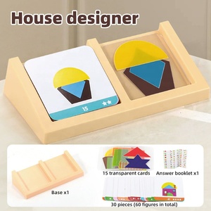 Designer de maison Explorer des superpositions graphiques Puzzle Jouet Enfants Figure Géométrique Logique Spatiale Pensée Formation Puzzle Jeu de Société - Product Image 6