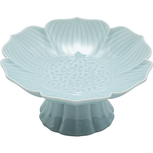 <b>Ceramic</b> High-Footed Flower <b>Plate</b> For Tea And Snacks Chinese Style Dessert Fruit Platter Zen Inspired Home Tableware - Product Image 5
