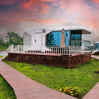 Capsule spatiale préfabriquée mobile moderne pour l'extérieur, maison mobile, hôtel de villégiature, mini-cabane préfabriquée intelligente