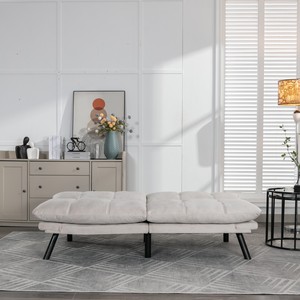 Convertible Folding <b>Sofa</b> Bed 2 Seater Modern Upholstered Sleeper Adjustable Armrests Backrest Space Saving Twin <b>Sofa</b> Apartment - Product Image 4