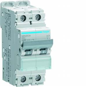 NBN263A ปรับแต่งได้ด้วยเซอร์กิตเบรกเกอร์ขนาดเล็ก Hagers 10000A 15kA 2P ค่าความโค้ง B 63A 2M - Product Image 1