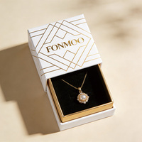 Coffret cadeau carré fait main personnalisé avec tiroir à bijoux en papier d'art, idéal pour offrir des bijoux de qualité supérieure aux clients