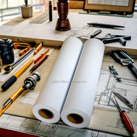 80gsm Plotter Paper A0 Tamaño CAD Impresión Diseño Ingeniería Dibujo Rollo de papel para HP Tamaños 880mmX50 Yardas Impreso