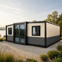Maison conteneur pliable préfabriquée modulaire mobile avec salle de bain isolée, faible MOQ pour camping, station balnéaire, location
