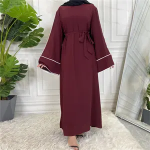 Wholesale Top Seller Long Sleeve Modest Caftan Islamic Clothing Traditional Muslim Ethnic Abaya Women Dress