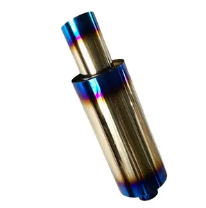 verified gold supplier high quality universal titanium blue style stainless exhaust muffler