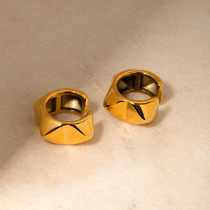 Boucles d'Oreilles en Acier Inoxydable pour <span class=keywords><strong>Femme</strong></span>, Bijouterie Plaqué Or, Tendance - Product Image 2