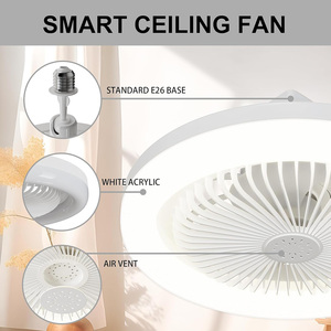Dormitorio interior moderno E27 Control remoto inteligente Temperatura <span class=keywords><strong>de</strong></span> color ajustable Led <span class=keywords><strong>Techo</strong></span> 5 aspas bombilla Ventilador Luz - Product Image 5