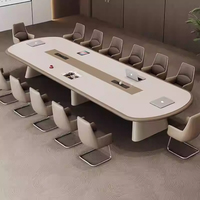 Table de conférence haute brillance - Ensemble de chaises de bureau modernes