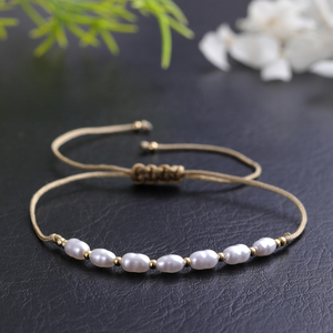 Go2boho Bracelet de perles tissées à la main Simple Lumière Luxe Nouveau Style Couleur Ligne <span class=keywords><strong>Millet</strong></span> Imitation Géométrique Perle Pierre Principale - Product Image 3