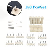 Utile 50-Set par Carton 150pcs Set de Tampons de Polissage en Feutre Outil Rotatif Roue en Plastique Laine Type de Disque Abrasif