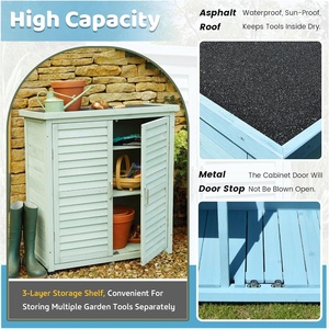 Hangar <span class=keywords><strong>de</strong></span> stockage extérieur résistant aux intempéries pour les outils <span class=keywords><strong>Armoire</strong></span> d'arrière-cour en bois massif - Product Image 3