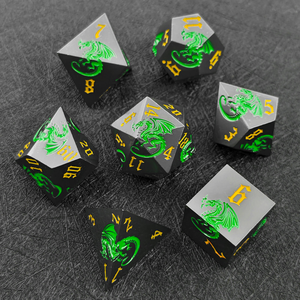 Dado poliédrico 3D de dragón tallado en aleación de zinc, dados de rol con bordes afilados, juego de mesa de 7 piezas, dados pesados para DND, proveedor mayorista a granel - Product Image 4