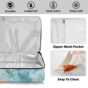 Bandeja para Hornear Aislada de Nailon con Diseño de Conchas Marinas de Hawái en Acuarela, Impresión Personalizada - Product Image 4