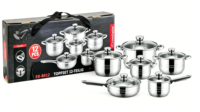 Ensemble de Batterie de Cuisine en Acier Inoxydable Anti-Rouille Antiadhésif de 12 Pièces, Incluant Poêle et Casserole, pour Usage Professionnel en Cuisine