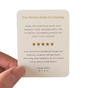 Tarjetas de Agradecimiento Empresariales de Lujo con Logotipo Personalizado al por Mayor, Papel con Textura de Algodón, Impresión a Todo Color, Estampado en Relieve - Product Image 1