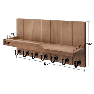 Soporte decorativo para llaves y correo para pared, estante para llaves rústico - Product Image 6