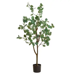 Künstlicher Euckalyptus Landschaftsbaum hochwertiger Baum mit Gartenblick im Freien Lobby-Dekoration Euckalyptusbaum Bonsai