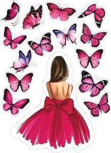 Nuovo arrivo Set di Topper <span class=keywords><strong>torta</strong></span> a forma di farfalla con decorazione di carta per il compleanno delle ragazze festa della mamma di San Valentino a scuola Diwali - Product Image 3