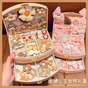 Chất Lượng Cao Trẻ Em Tóc Phụ Kiện Hộp Quà Tặng Với Phim Hoạt Hình Cô Gái Hairgrips Dễ Thương Hoa Tóc <span class=keywords><strong>Ruber</strong></span> Ban Nhạc Cho Bé Phụ Kiện - Product Image 3