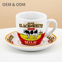 Ensemble de soucoupe tasse en céramique dragon blanc personnalisé tasse à thé/café au lait évaporé année Dragon Hong Kong Style