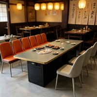 Table de barbecue commerciale Jilu OEM ODM personnalisée, sans fumée et auto-purifiante, avec échappement inférieur pour la restauration professionnelle