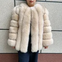 Manteau en fourrure de renard véritable pour femme, automne et hiver, à rayures verticales, 70 cm de long, veste en fourrure de renard naturel, nouvelle mode, manteau en fourrure de renard argenté