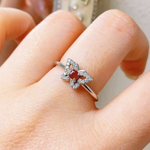 Gioielli Minimalisti da Donna, Anello in Argento 925 <span class=keywords><strong>con</strong></span> <span class=keywords><strong>Rubino</strong></span> Naturale, Stile per Uso Quotidiano - Product Image 3