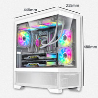 Wholesale M-ATX Tower PC Case With Tempered Glass OEM Factory Gaming Computer for Desktop RGB Fans and Audio Port