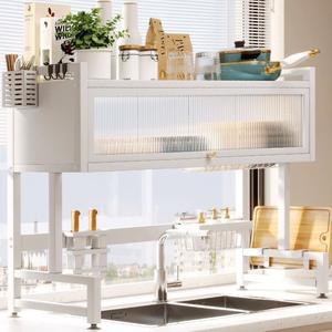 Étendoir à vaisselle Offre Spéciale au-dessus de l'évier Étagère de rangement pour l'organisation de la cuisine avec porte en plastique pour le rangement des outils - Product Image 5
