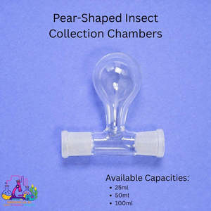 Chambres de collecte d'insectes en verre en forme de poire Yashika Solutions sans bouchon, conteneur d'entomologie de laboratoire pour la recherche - Product Image 2