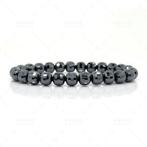 Moissanite Black Round Bead <b>Bracelet</b> 8mm 21 Beads Religious Ceremony Jewelry - Product Image 5