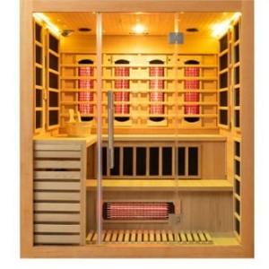 חדר סאונה היברידי מודרני המשלב סאונות אדים אינפרא אדום 9kw כיריים חשמליות עץ 4 אנשים בשימוש בחוץ סה "כ - Product Image 5