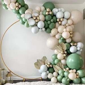 Pronto per la spedizione 60 pollici circolare rotondo in metallo oro bianco palloncino festa di fiori cerimonia arco di nozze