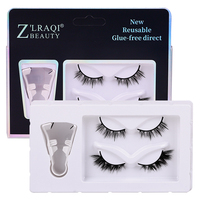 2 paires de cils magnétiques de haute qualité, sans colle, bande de fil de coton, faux cils magnétiques de style naturel.