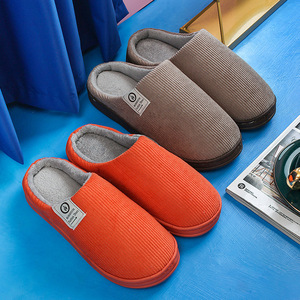 <span class=keywords><strong>Casa</strong></span> Dormitorio <span class=keywords><strong>Zapatillas</strong></span> de algodón Hogar Suela gruesa Invierno Cálido Interior Pareja Otoño e invierno <span class=keywords><strong>Zapatillas</strong></span> a rayas para hombres y mujeres - Product Image 3