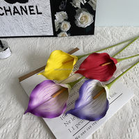 C-115 Fabrik-Großhandel Muttertag Einzelner Zweig Realistische 80cm Weiße Künstliche Calla-Lilien Großformatige Hochzeitsdekoration