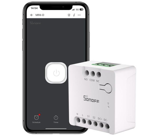 AIsmartlink SONOFF MINI-D Matter Smart Switch, Dry Contact Output, Home Automation, Wide Voltage Compatible 2615XY