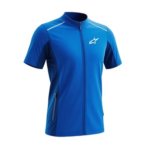 2025 Mùa Hè Cho Người Đàn Ông Của Tùy Chỉnh Phù Hợp Thoáng Khí Lưới Nylon Spandex Pha Trộn Giản Dị T-Shirt Kháng Khuẩn Dây Kéo Ngắn - Product Image 5