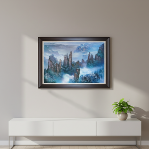 Pintura de <span class=keywords><strong>Paisaje</strong></span> de Zhangjiajie Hecha a Mano, Arte de Pared de Montañas en Piedra Arenisca, Decoración para el Hogar y Adorno, Obra de Arte Grande - Product Image 2