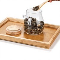 Bocal de conservation en verre borosilicate haute résistance grande capacité avec couvercles en bambou hermétiques pour le stockage du café et des aliments