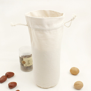 Bolsa con cordón de lona de algodón grueso de fondo redondo Bolsa de almacenamiento de algodón y lino, bolsa de embalaje de té - Product Image 1