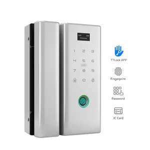 TTLock kartu kunci sidik jari biometrik, kunci jendela kantor, pintu kaca eksterior ganda, kartu kunci sidik jari biometrik tanpa bingkai, kunci Wifi