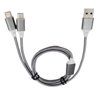 Cable de Carga Rápida USB Tipo C 2 en 1 Personalizado, Macho a Macho, de Nailon, para Teléfonos Móviles, Computadoras, Escáneres de Código de Barras, Impresoras