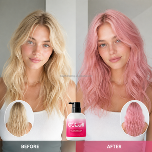 Shampooing professionnel anti-jaunissement et anti-orange pour cheveux teints, couleur rose, pour barbiers - Product Image 2