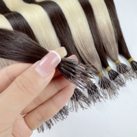 Extensions capillaires de haute qualité à pointe en plastique, 100 % cheveux humains vierges, extensions à anneaux nano, pointe en nylon double drawn, cheveux humains
