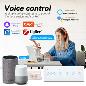 Smart Wifi Switch Panel 6 Gang 10A 220V Tempered Glass App Voice <b>Control</b> For Home Automation - Product Image 2