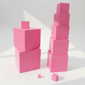 Set di Giocattoli Educativi Montessori in Legno JET, Torre Sensoriale Rosa per Bambini - Apprendimento Precoce Certificato CE, Età 4-6 - Product Image 3