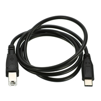 Câble de données USB 3.1 Type-C mâle vers USB 2.0 B mâle avec gaine en PVC, charge rapide 3A pour téléphones portables, imprimantes et disques durs - 1m