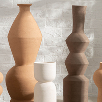 Vase en céramique mat de couleur personnalisée pour le jardin décoration nordique grands vases en terre cuite pour le salon